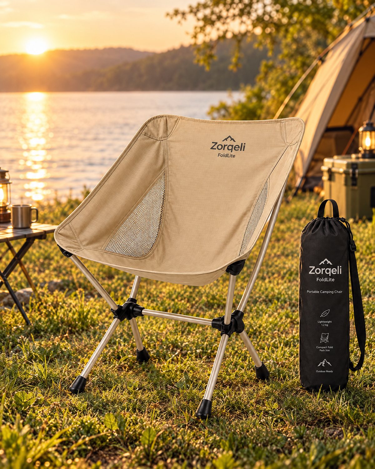 Zorqeli™ FoldLite Portable Folding Camping Chair