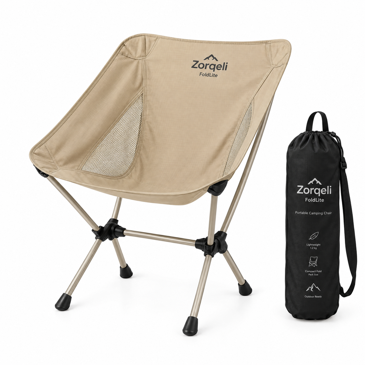 Zorqeli™ FoldLite Portable Folding Camping Chair