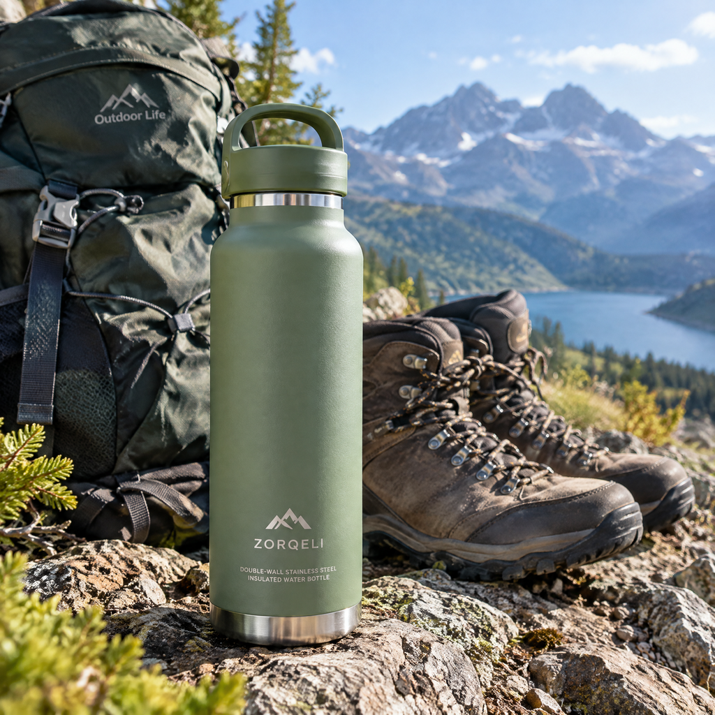 Zorqeli™ Double-Wall Stainless Steel Insulated Water Bottle